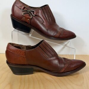 RARE Vintage 80s Zapato Brazil Western Leather Booties‎ 7.5M – Two-Tone Brown